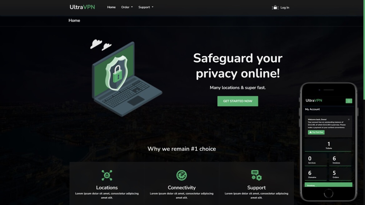 UltraVPN blesta Theme