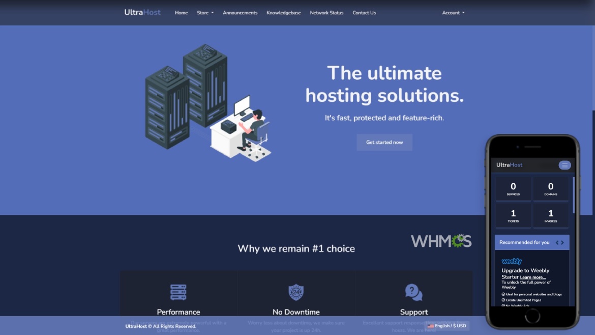UltraHost WHMCS Theme