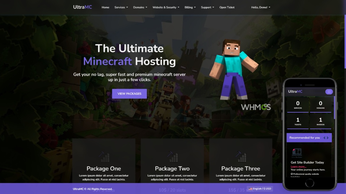 UltraMC WHMCS Theme